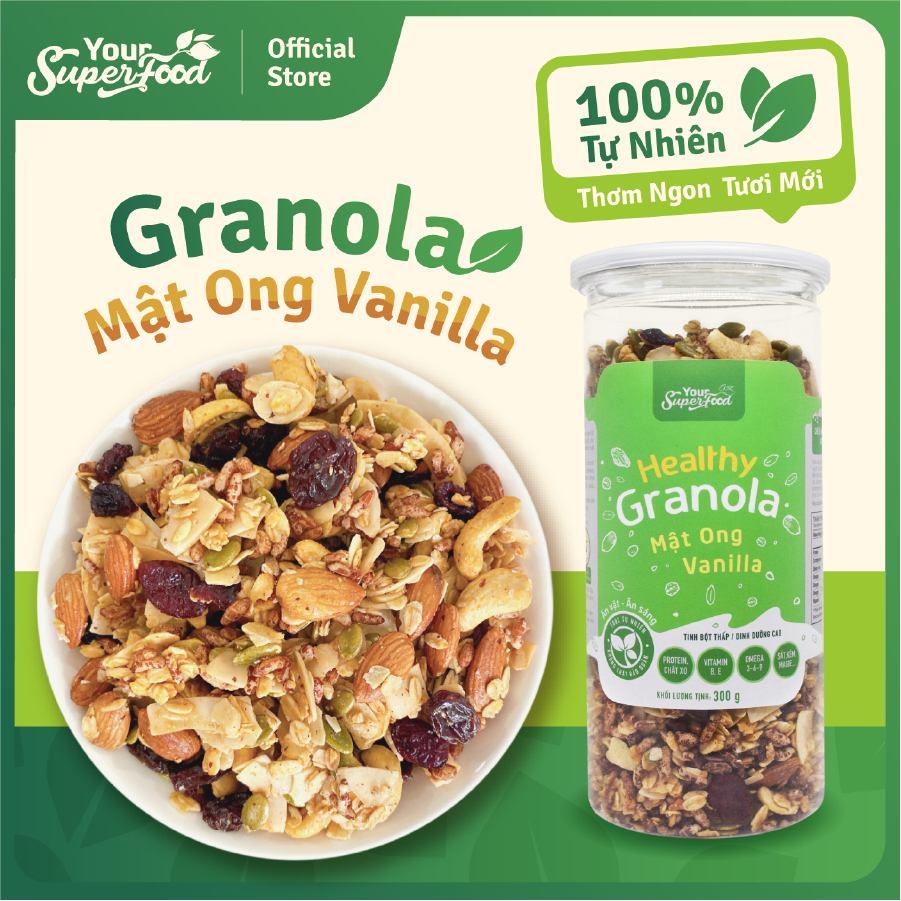 グラノーラ ハニー入りバニラ風味 300g Your Superfood